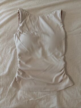 OGL Cream Ribbed Elastic Open Back Bra Tank